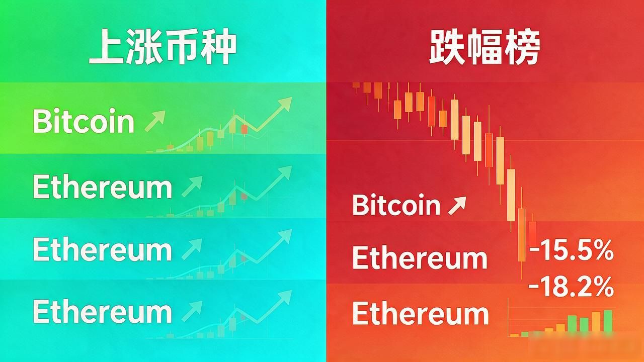数字货币涨跌排行榜：今天这些币涨疯了，那些又跌惨了
