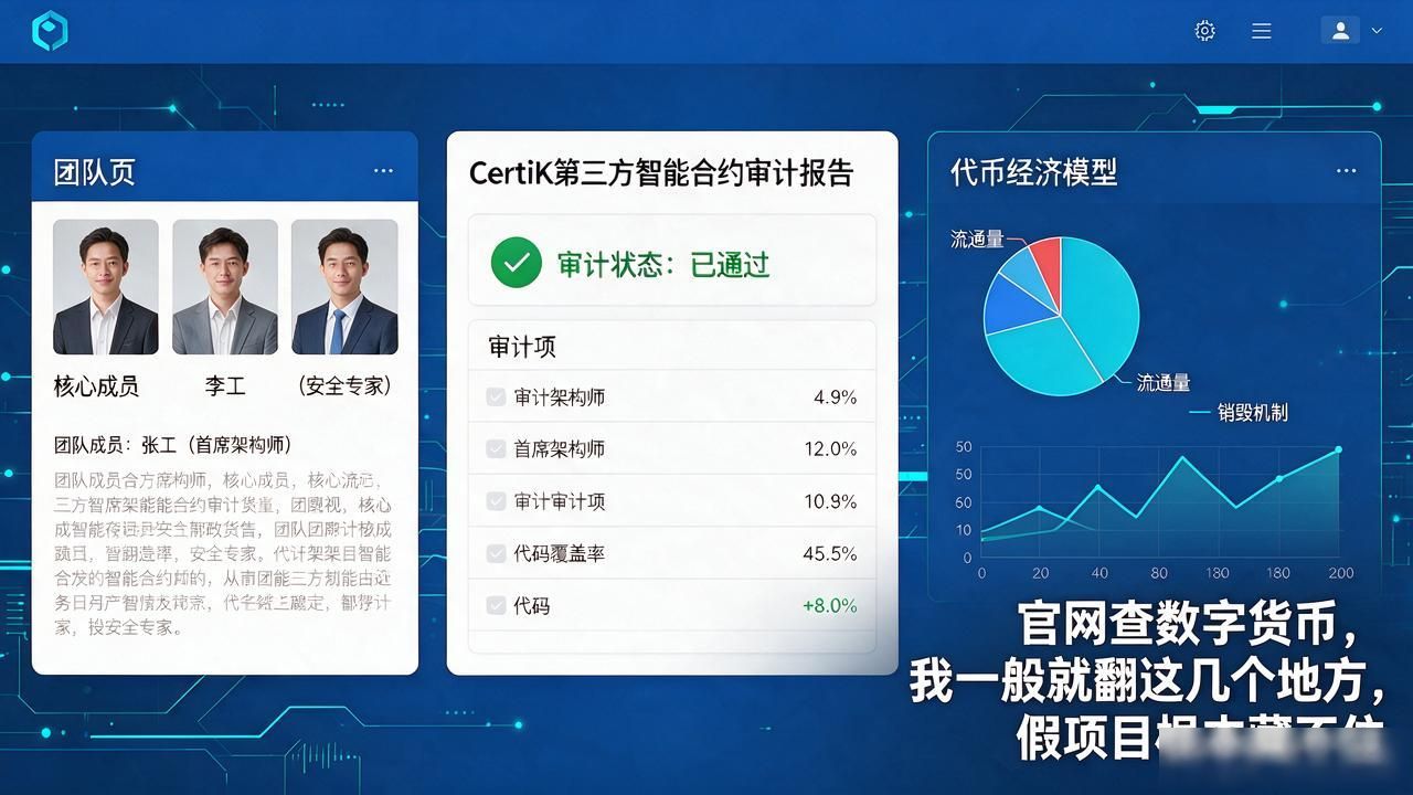 官网查数字货币，我一般就翻这几个地方，假项目根本藏不住