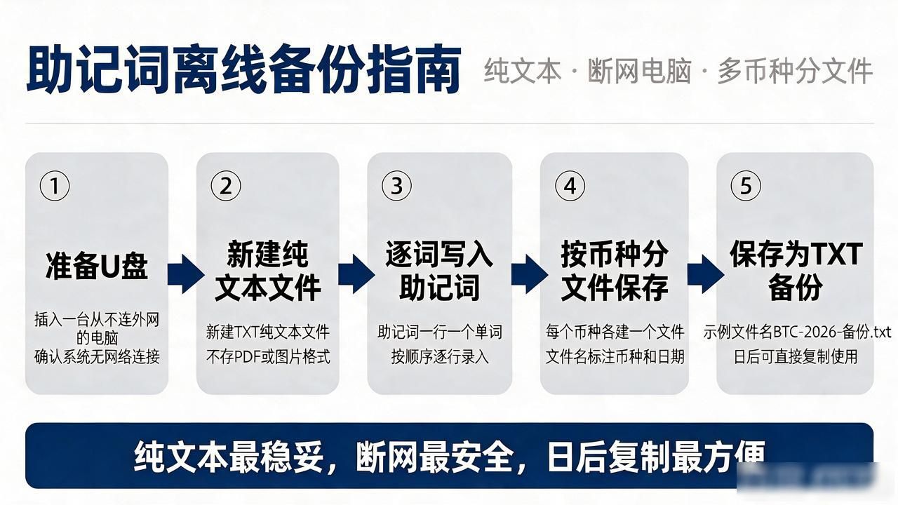 数字货币怎么存入U盘？冷钱包助记词导出到U盘的完整实操步骤