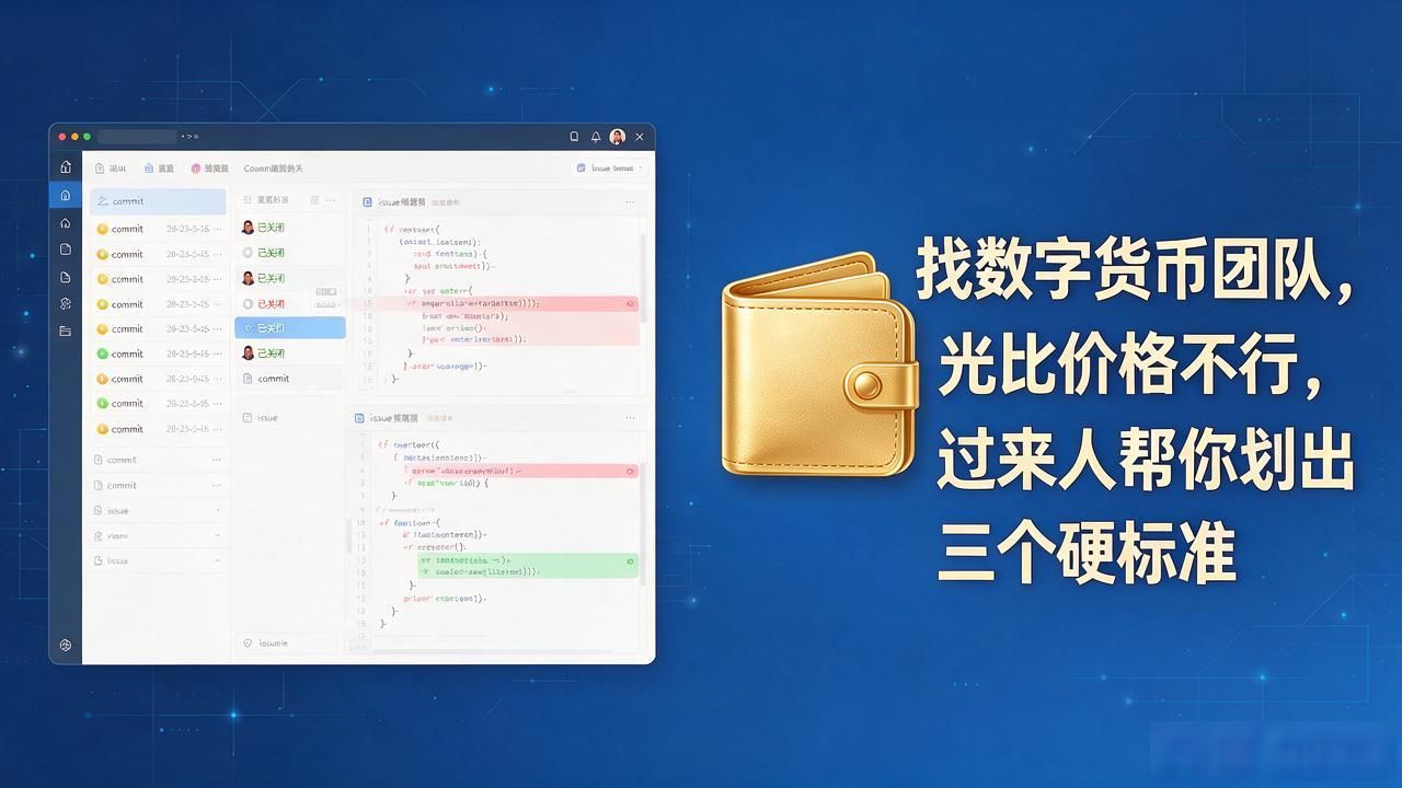 找数字货币团队，光比价格不行，过来人帮你划出三个硬标准