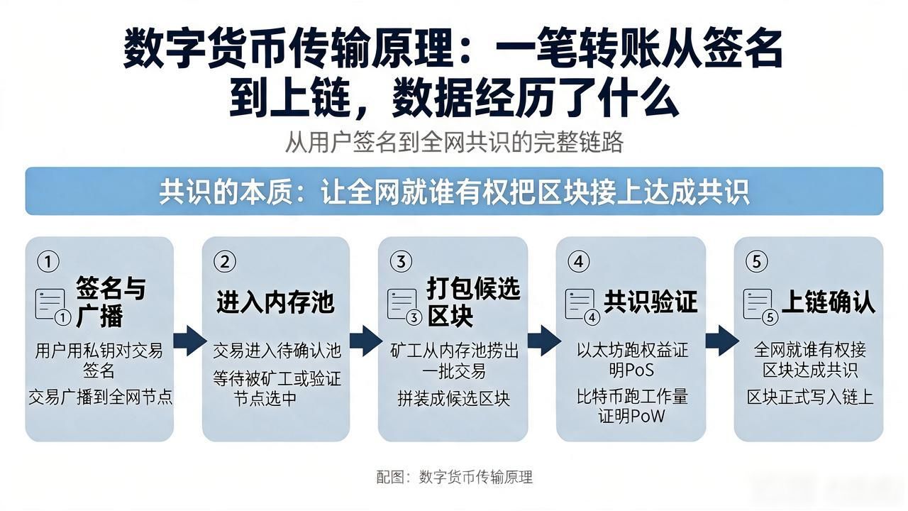数字货币传输原理：一笔转账从签名到上链，数据经历了什么