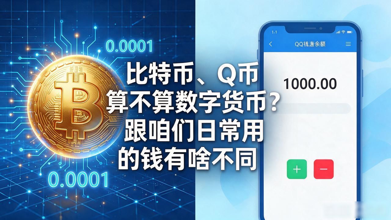 比特币、Q币算不算数字货币？跟咱们日常用的钱有啥不同