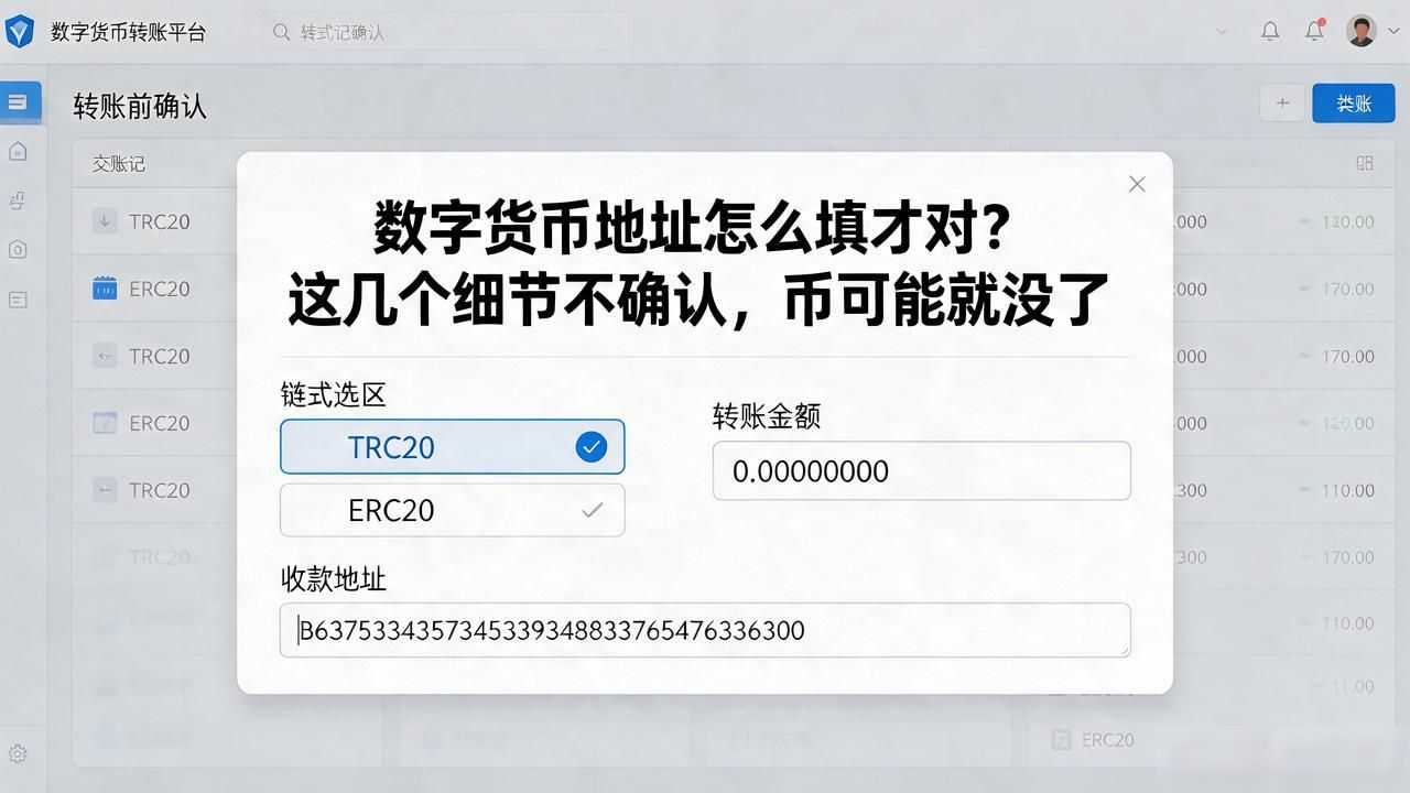数字货币地址怎么填才对？这几个细节不确认，币可能就没了